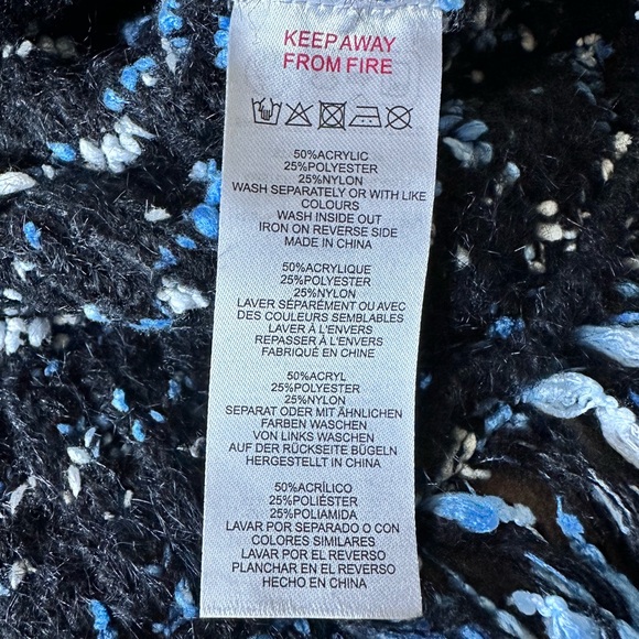 Anthropologie Tweed Fringe Cardigan Sweater Size M - Picture 7 of 8